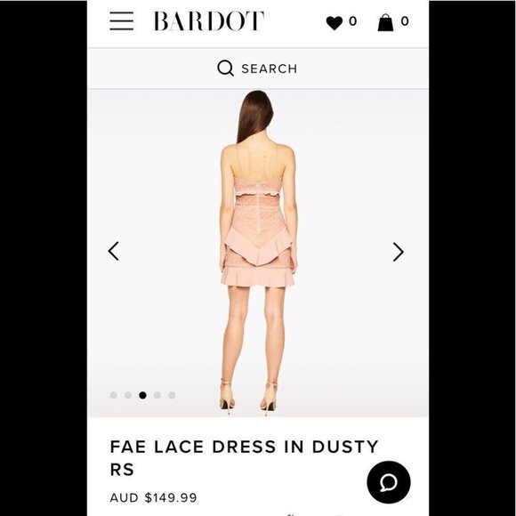 BARDOT FAE LACE DRESS IN DUSTY ROSE 6 - Picture 15 of 16
